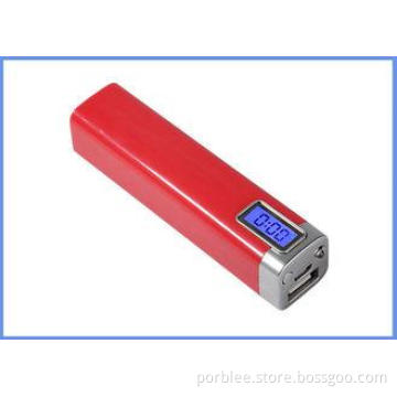 Safety Portable Red Tube Power Bank With Digital Display Fo